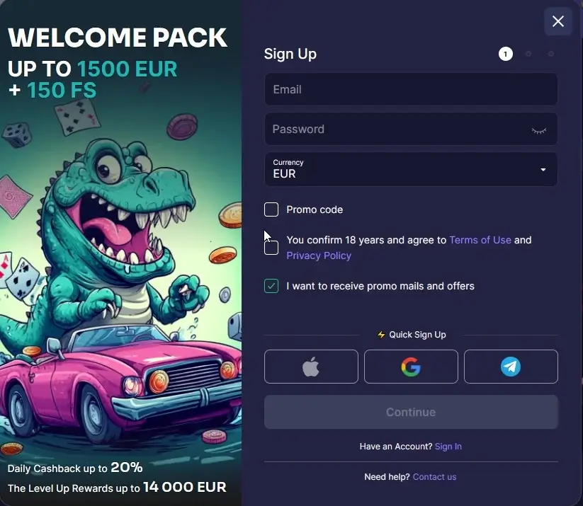 Bino Bet Registration Form