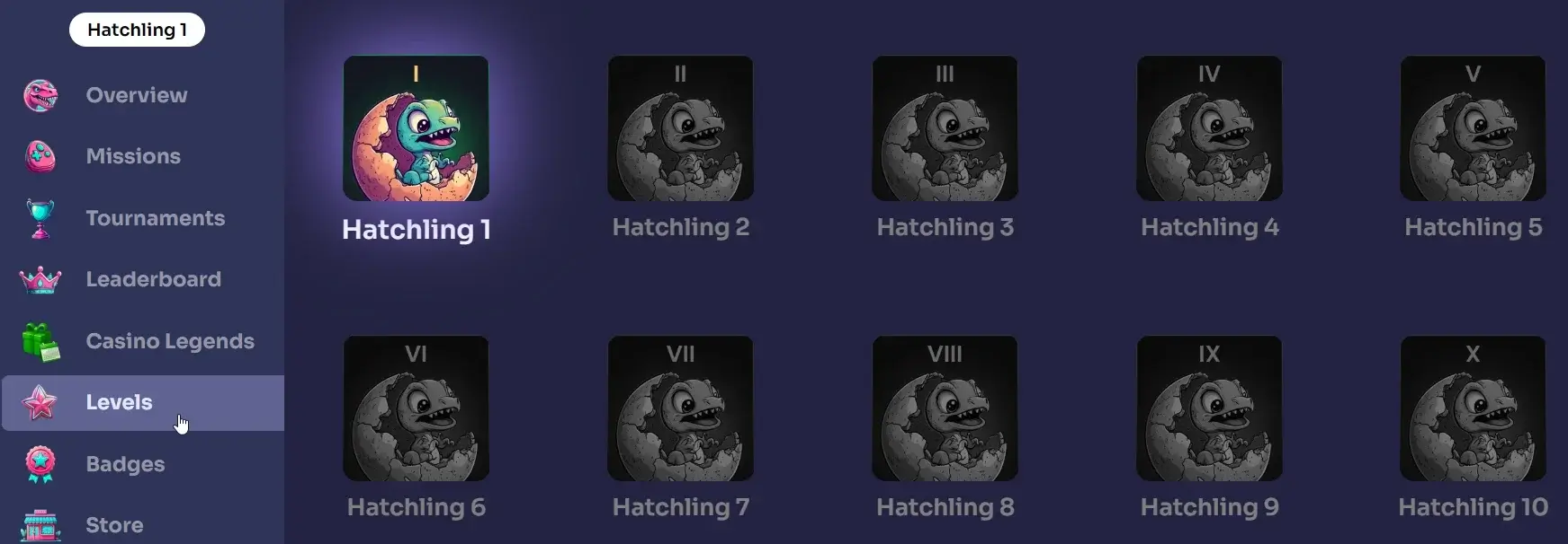 Entry levels on the Bino Bet website