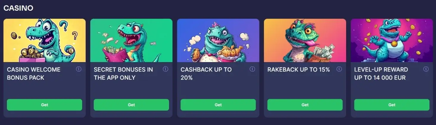 Bonuses for players at BinoBet Casino